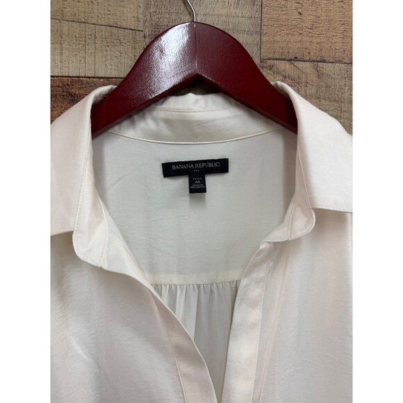 Banana Republic Crepe Volume-Sleeve Blouse Medium Petite - Picture 3 of 10